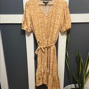 Simply Vera Vera Wang Beige Tie-Dye Midi Dress